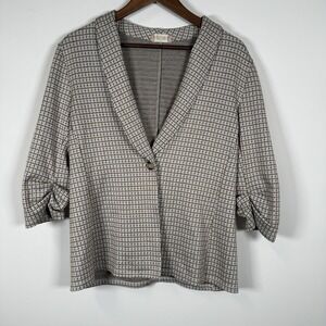 Altar'd State Women's Career Blazer Brown Light Blue‎ Size Medium Casual